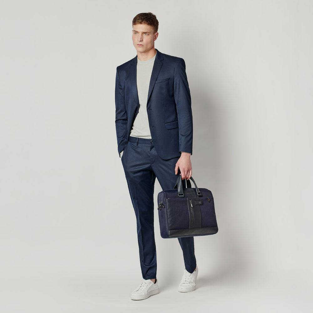 Piquadro Laptop Bag 15,6" In Recycled Fabric