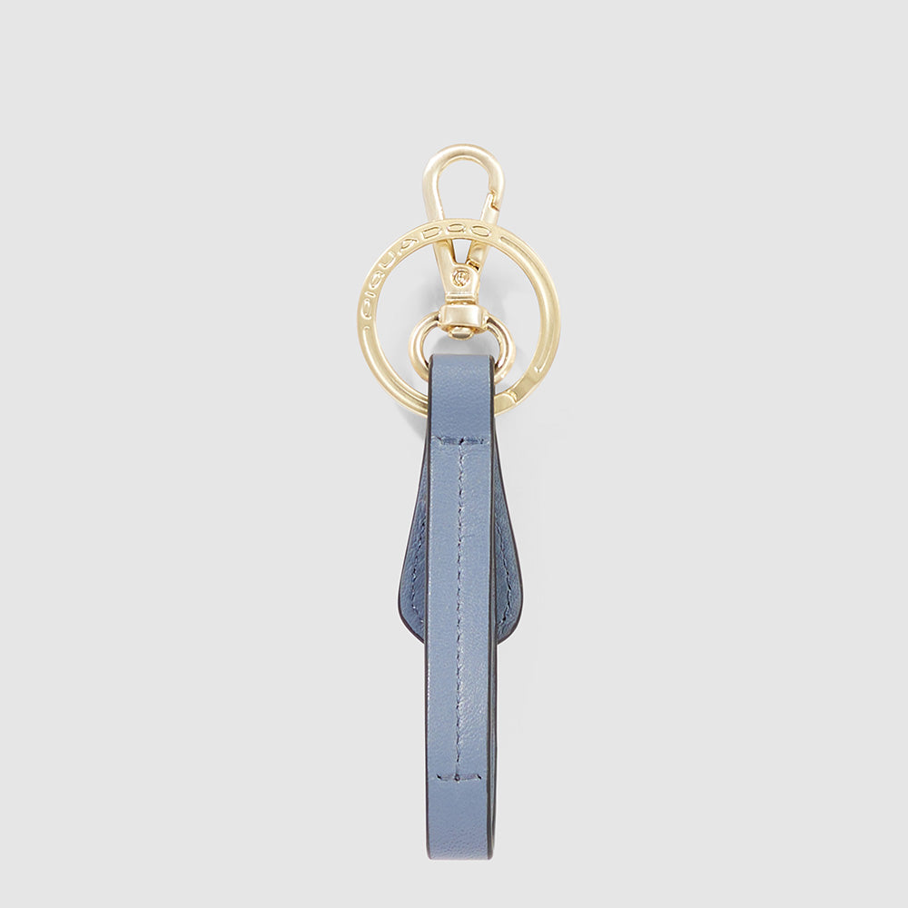 Piquadro Leather Keychain With Carabiner Hook