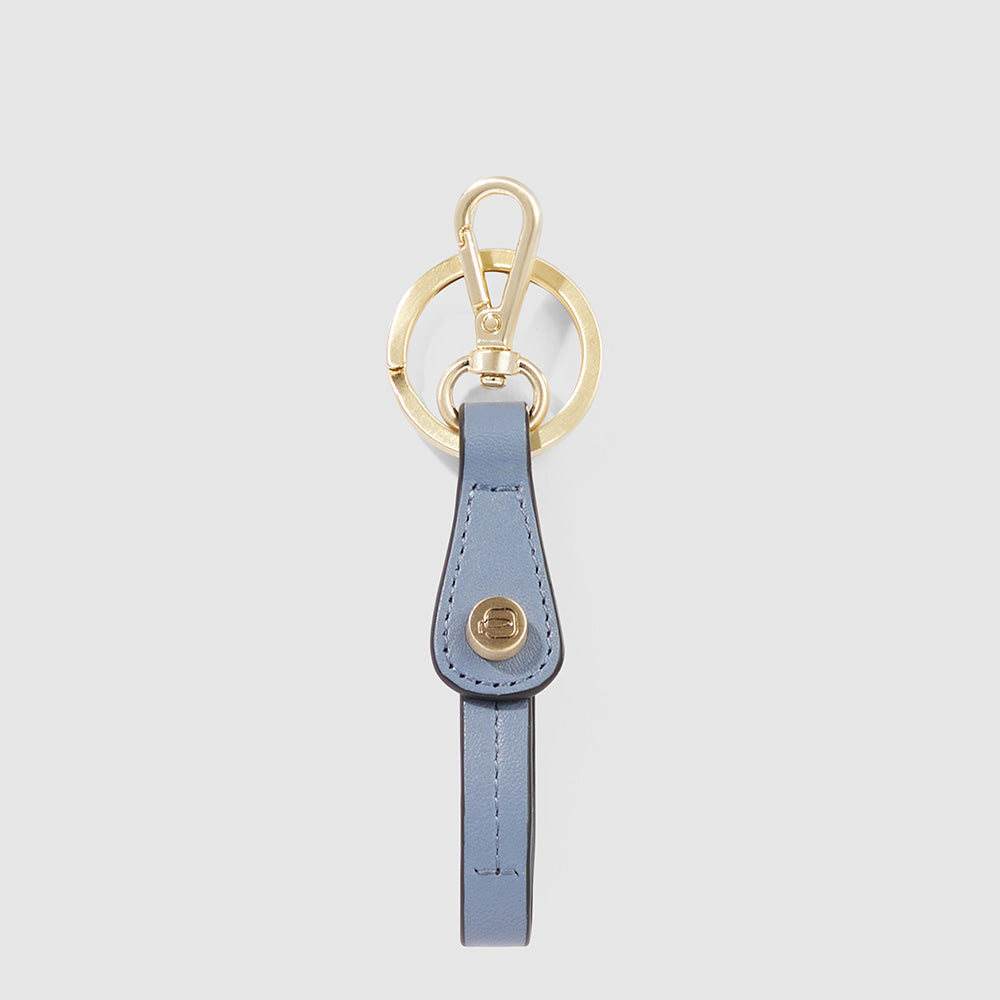 Piquadro Leather Keychain with carabiner hook
