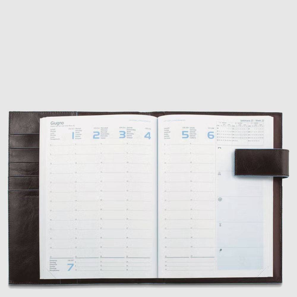 Piquadro Leather Weekly Diary With