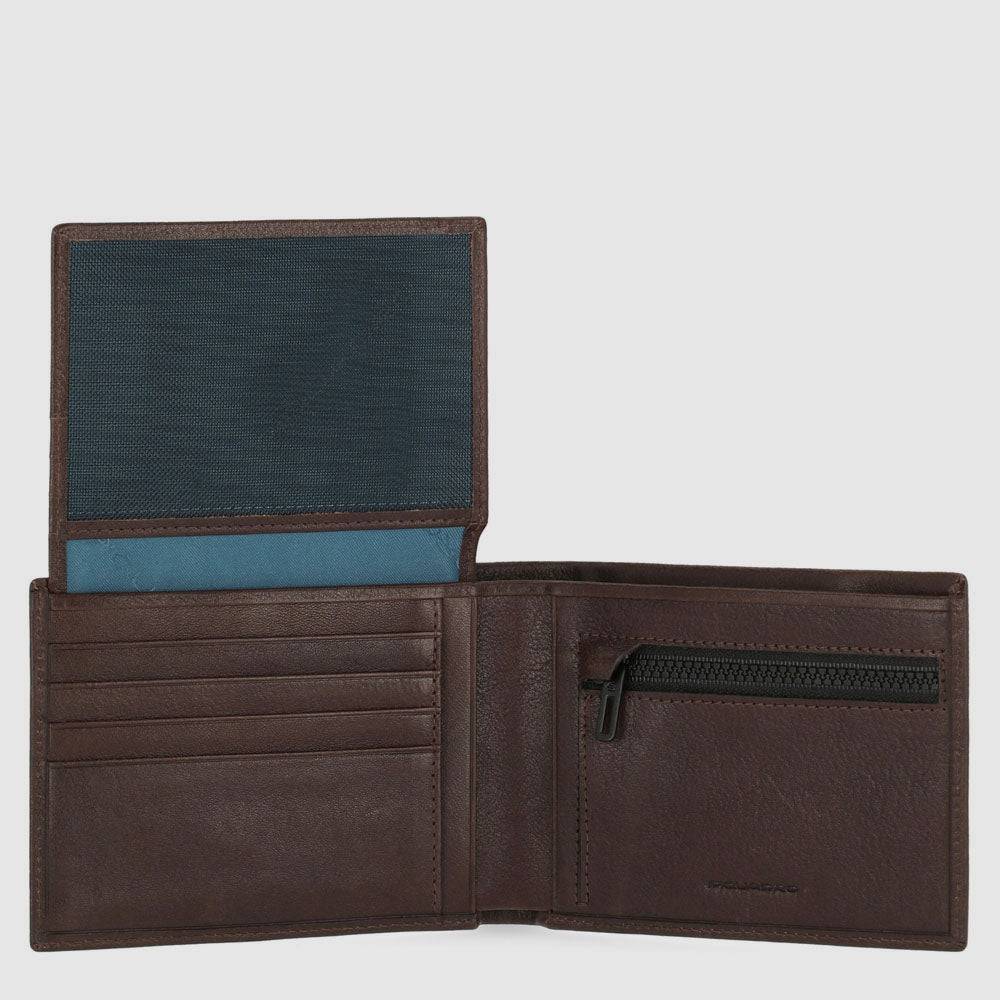 Piquadro Men’s Wallet With Zipped Coin Pocket