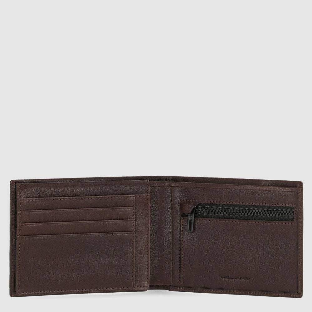 Piquadro Men’s wallet with zipped coin pocket