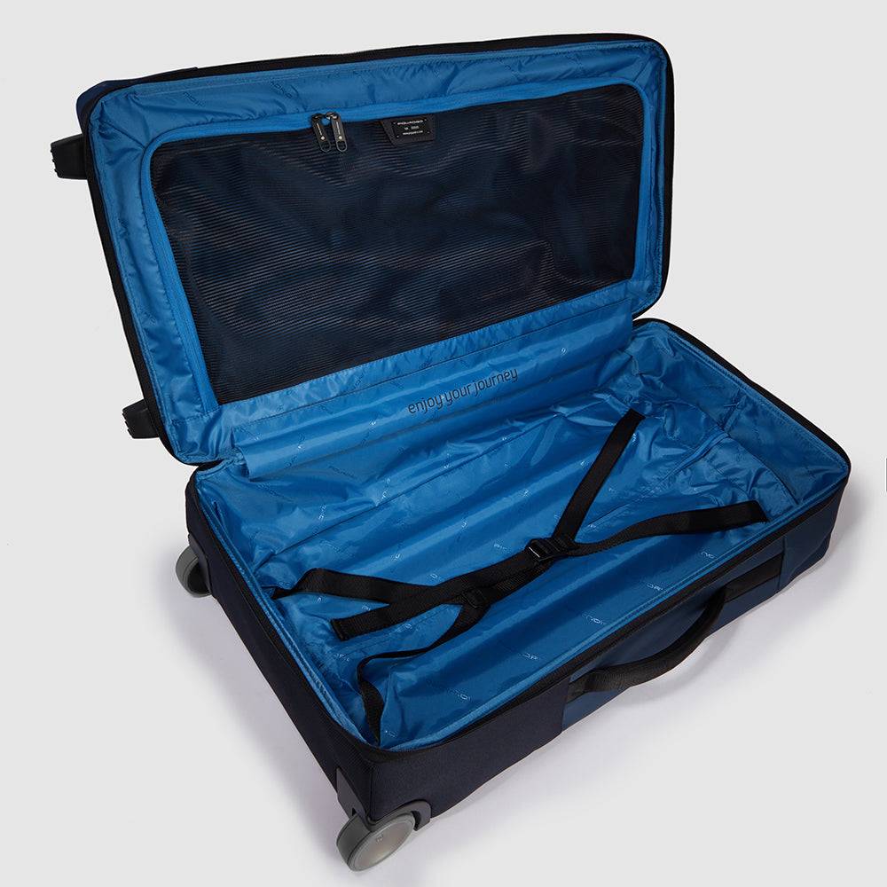 Piquadro Modular Wheeled Duffel In Recycled Fabric