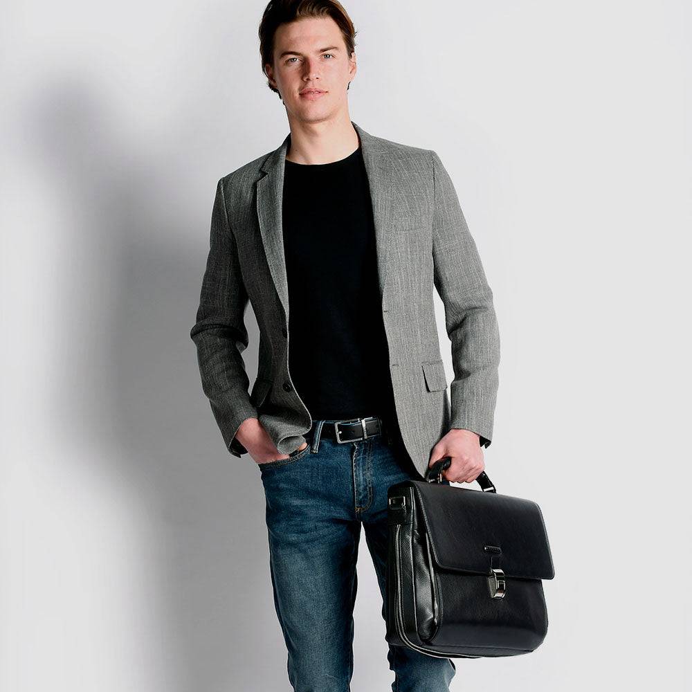 Piquadro Over-flap, Expandable Computer Bag