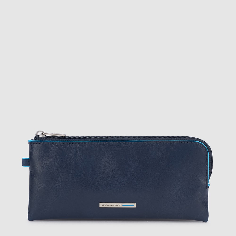Piquadro Two-ring key case with zipped rear pocket