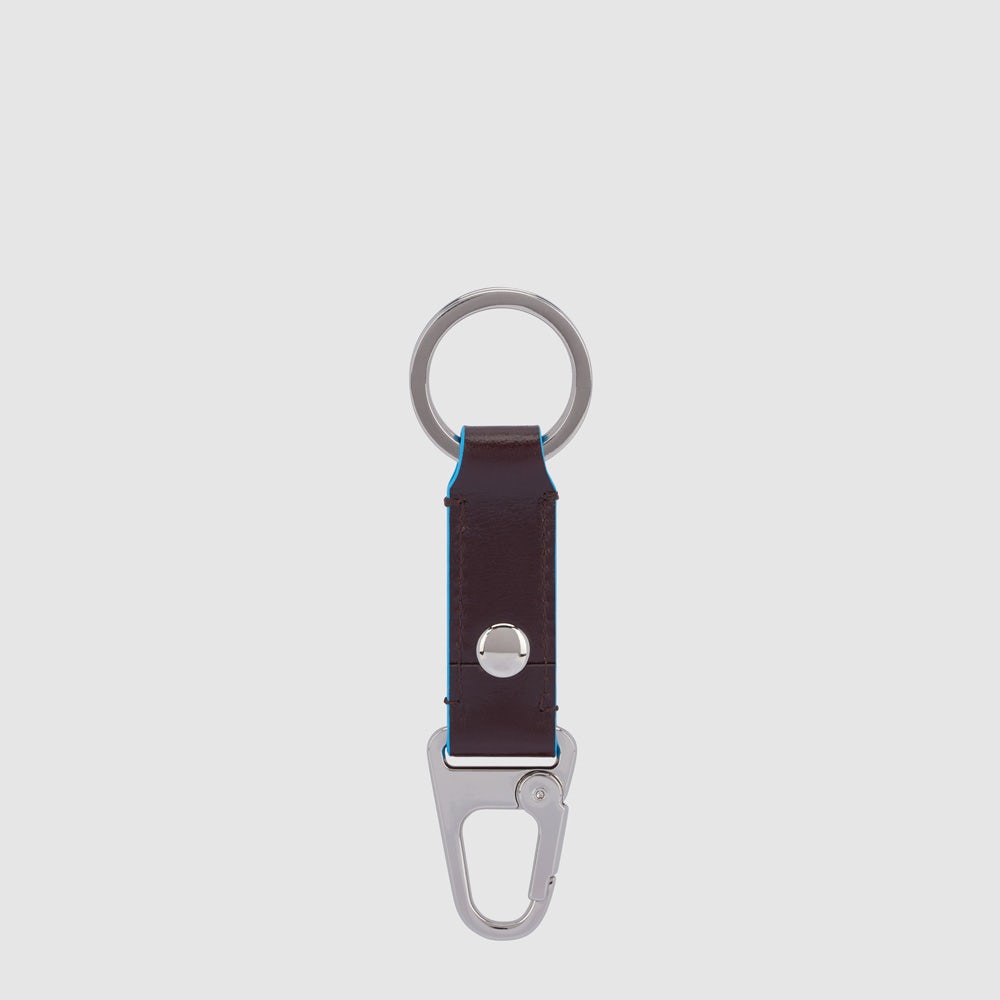 Piquadro Two-ring Keychain With Carabiner Hook