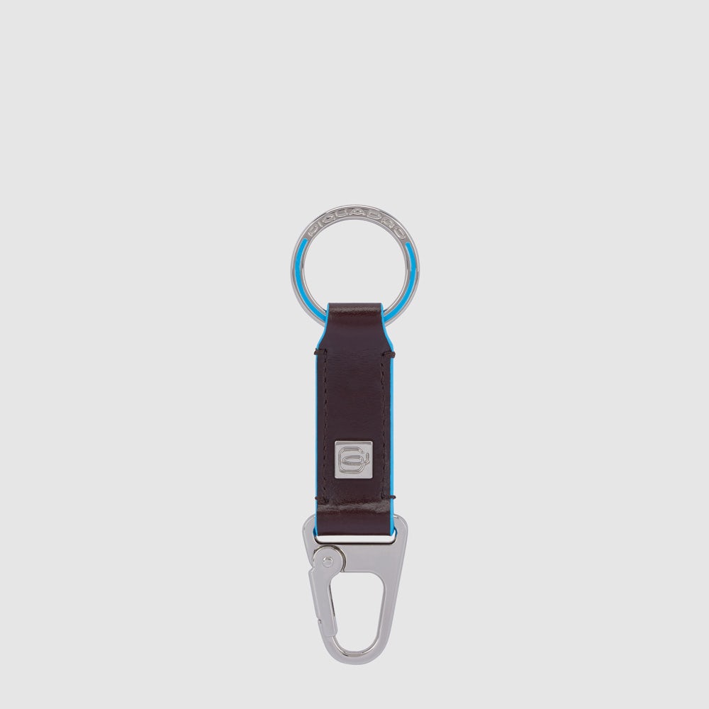 Piquadro Two-ring keychain with carabiner hook