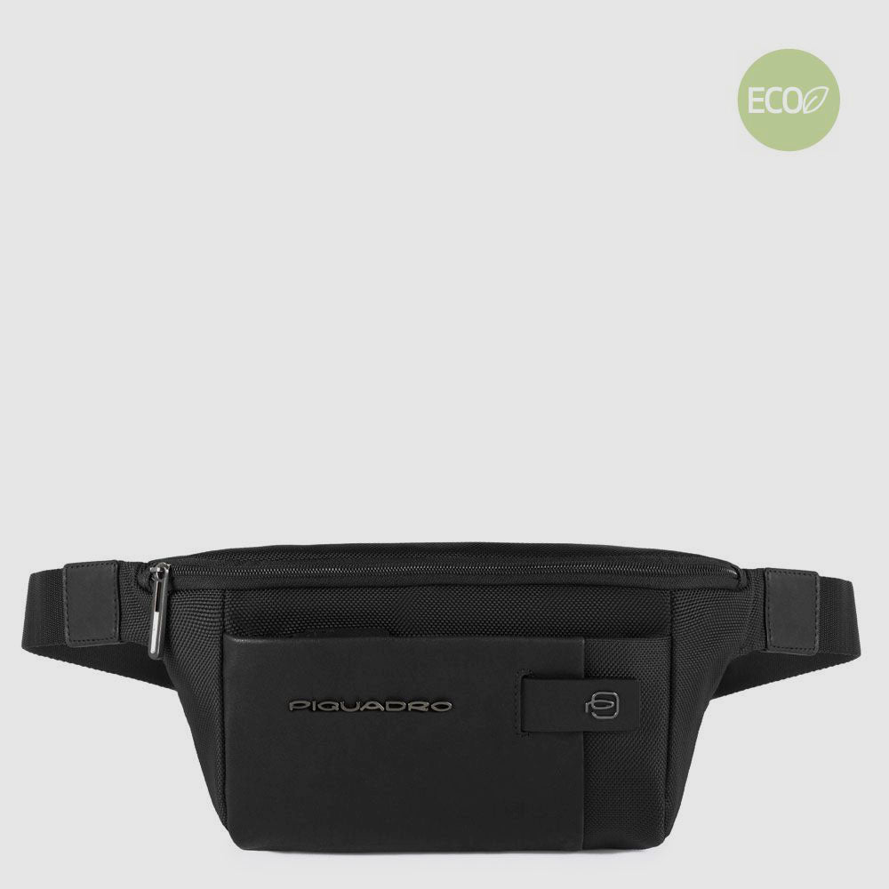 Piquadro Waist bag in recycled fabric and leather