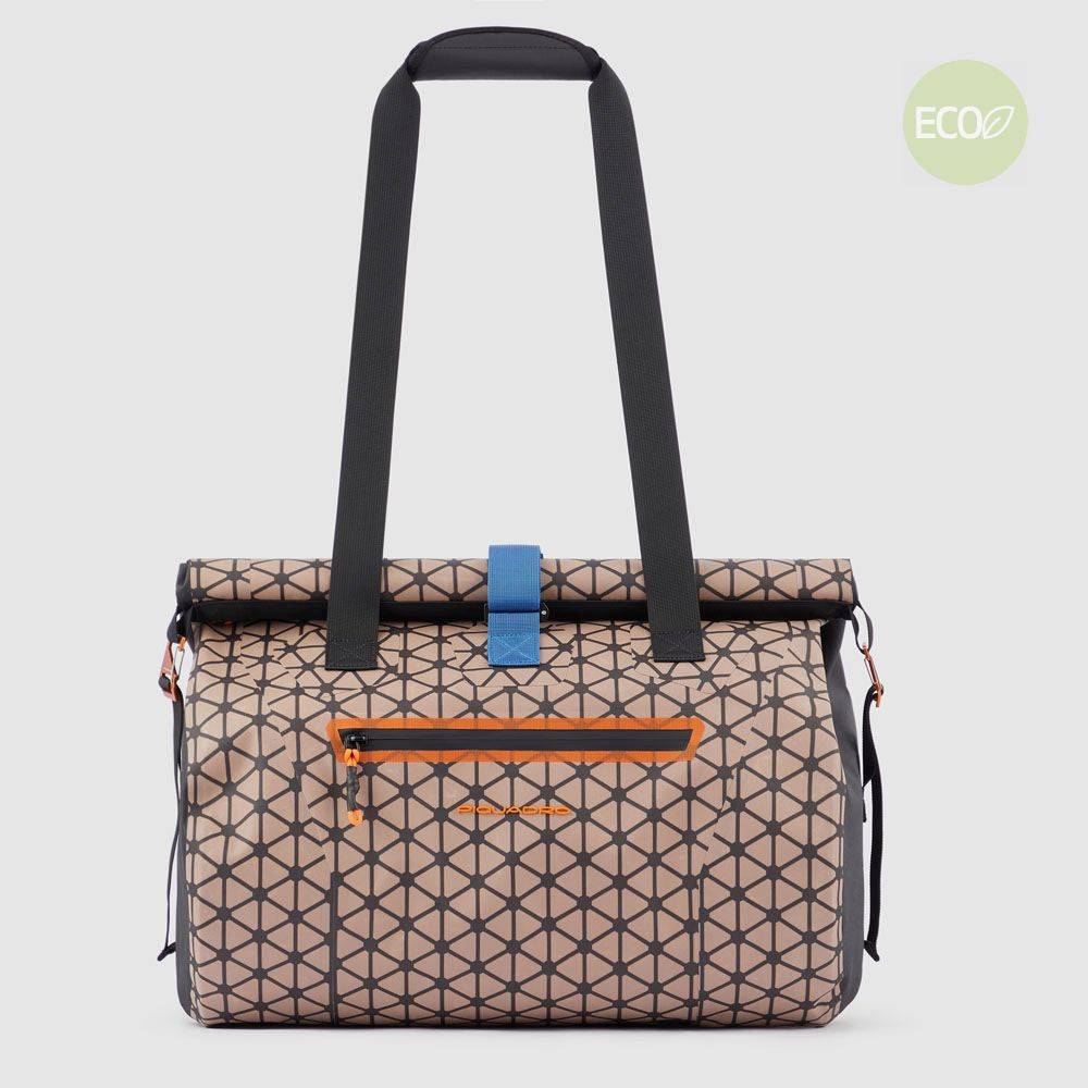 Piquadro waterproof duffel bag with latch roll top,