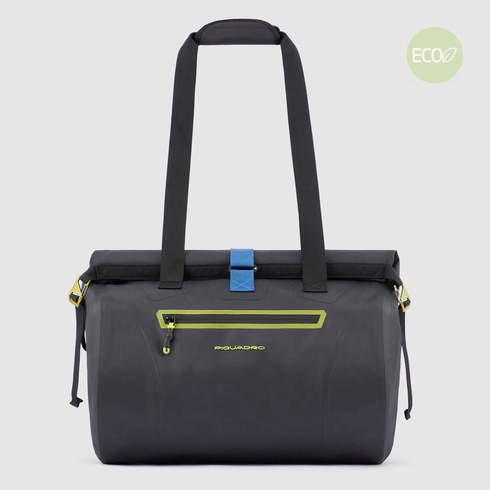 Piquadro waterproof duffel bag with latch roll top,