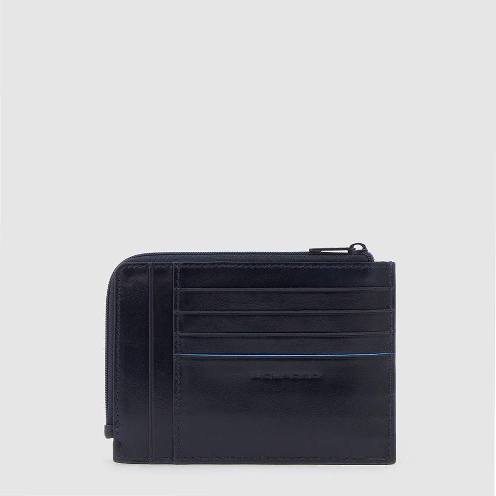 Piquadro Zipper Coin Pouch With Credit Card Slots