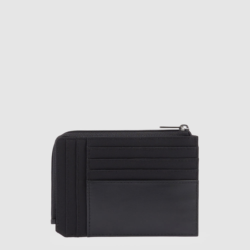 Piquadro Zipper Coin Pouch With Credit Card Slots