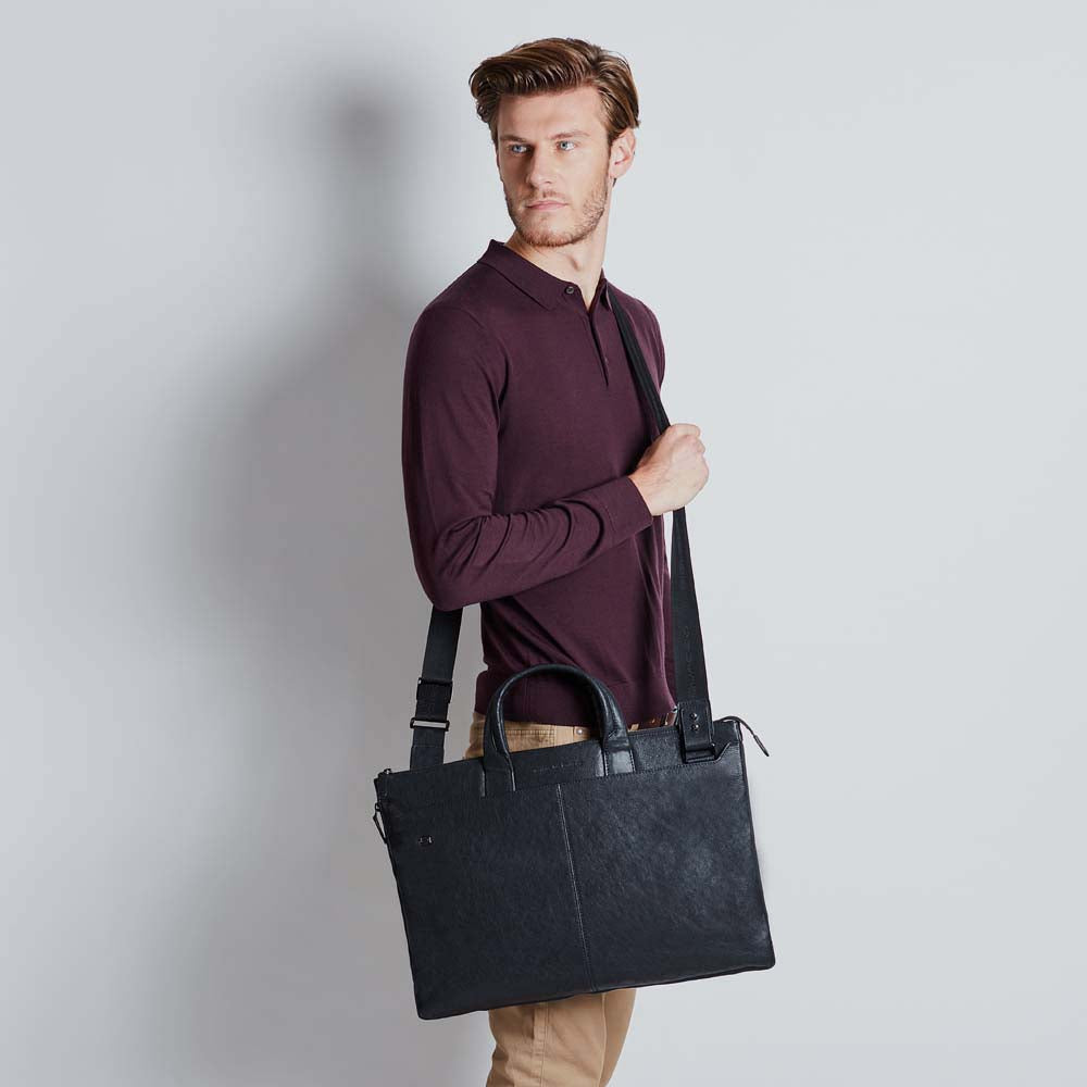 Piquadro Slim Expandable Laptop Briefcase With 10.5 - 9.7