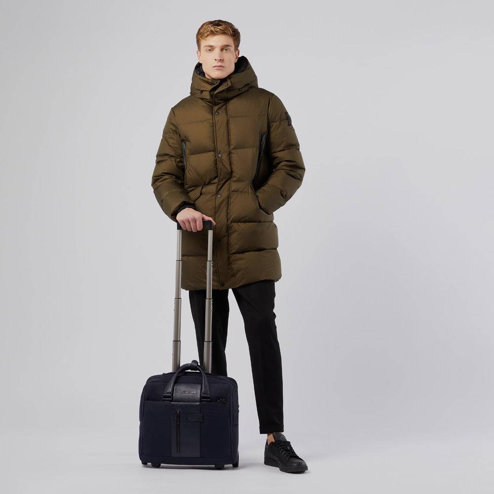 Piquadro Wheeled Laptop Briefcase 15,6" In Recycled Fabric