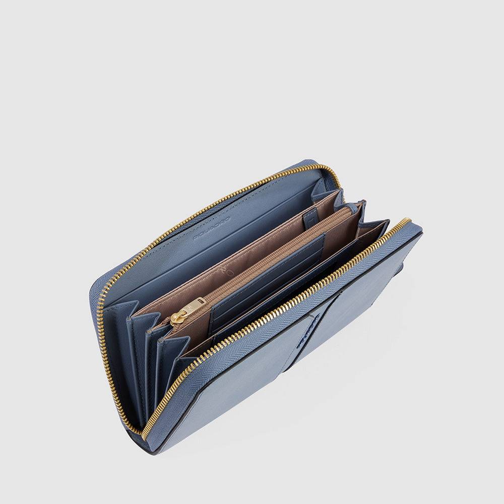Piquadro Zip-around Women’s Wallet With Four Dividers