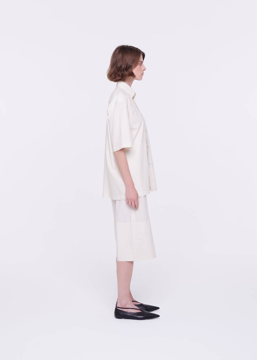 Plan C CAMICIA IN COTONE TECNICO CON RICAMO IN PAILLETTES