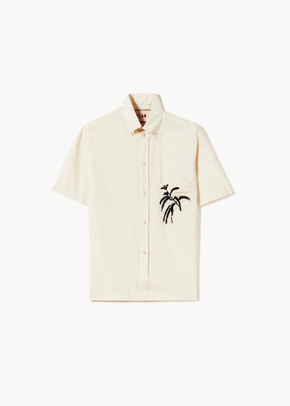 Plan C CAMICIA IN COTONE TECNICO CON RICAMO IN PAILLETTES