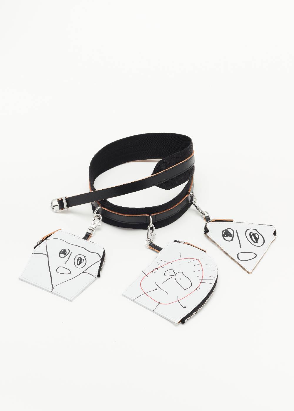 Plan C CINTURA A TRACOLLA BIANCA CON MINI BORSE "PILI E BIANCA"