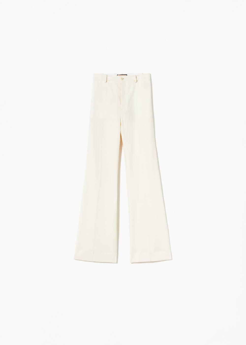 Plan C PANTALONI A GAMBA SVASATA IN CRÊPE DI COTONE