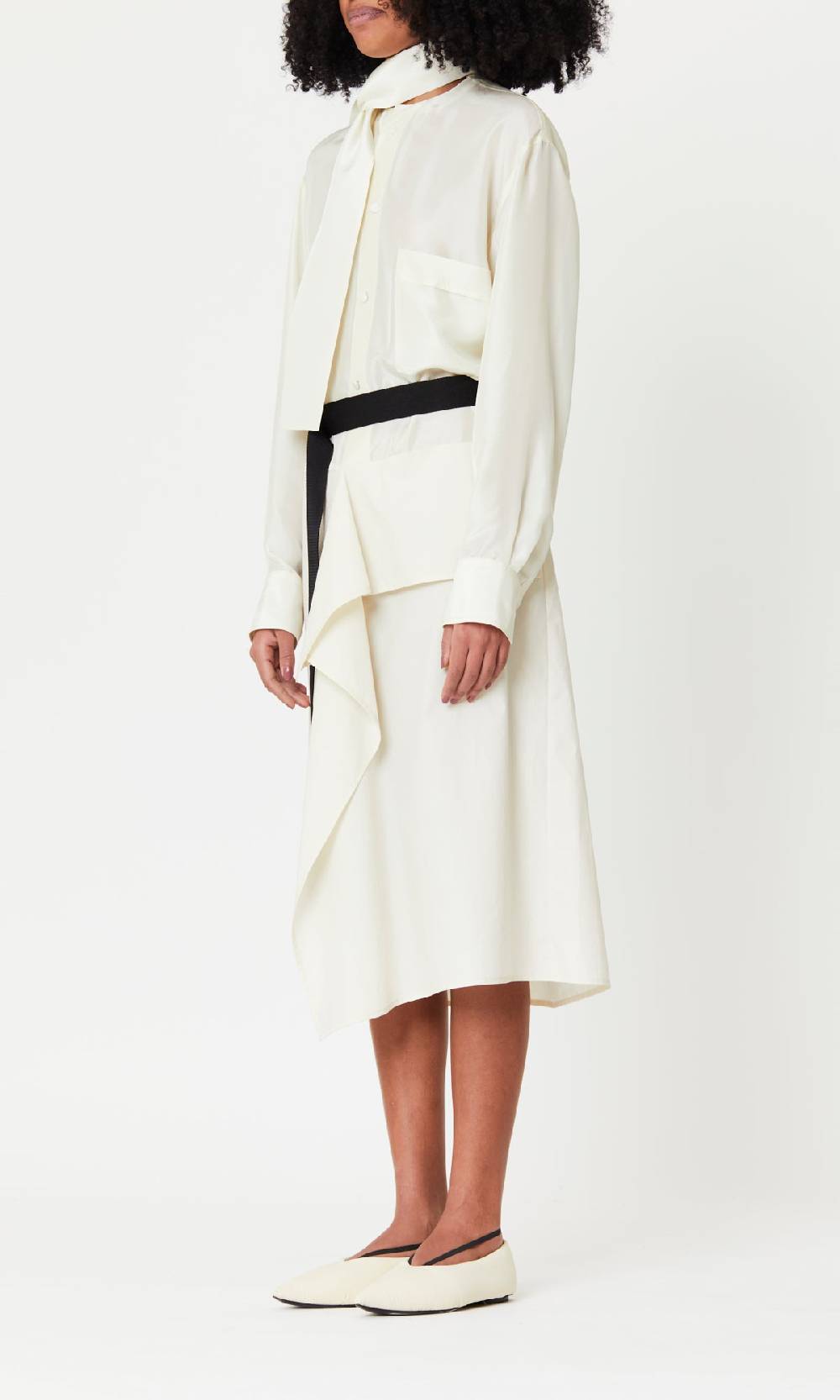 Plan C ABITO MIDI A PANNELLI CON FOULARD