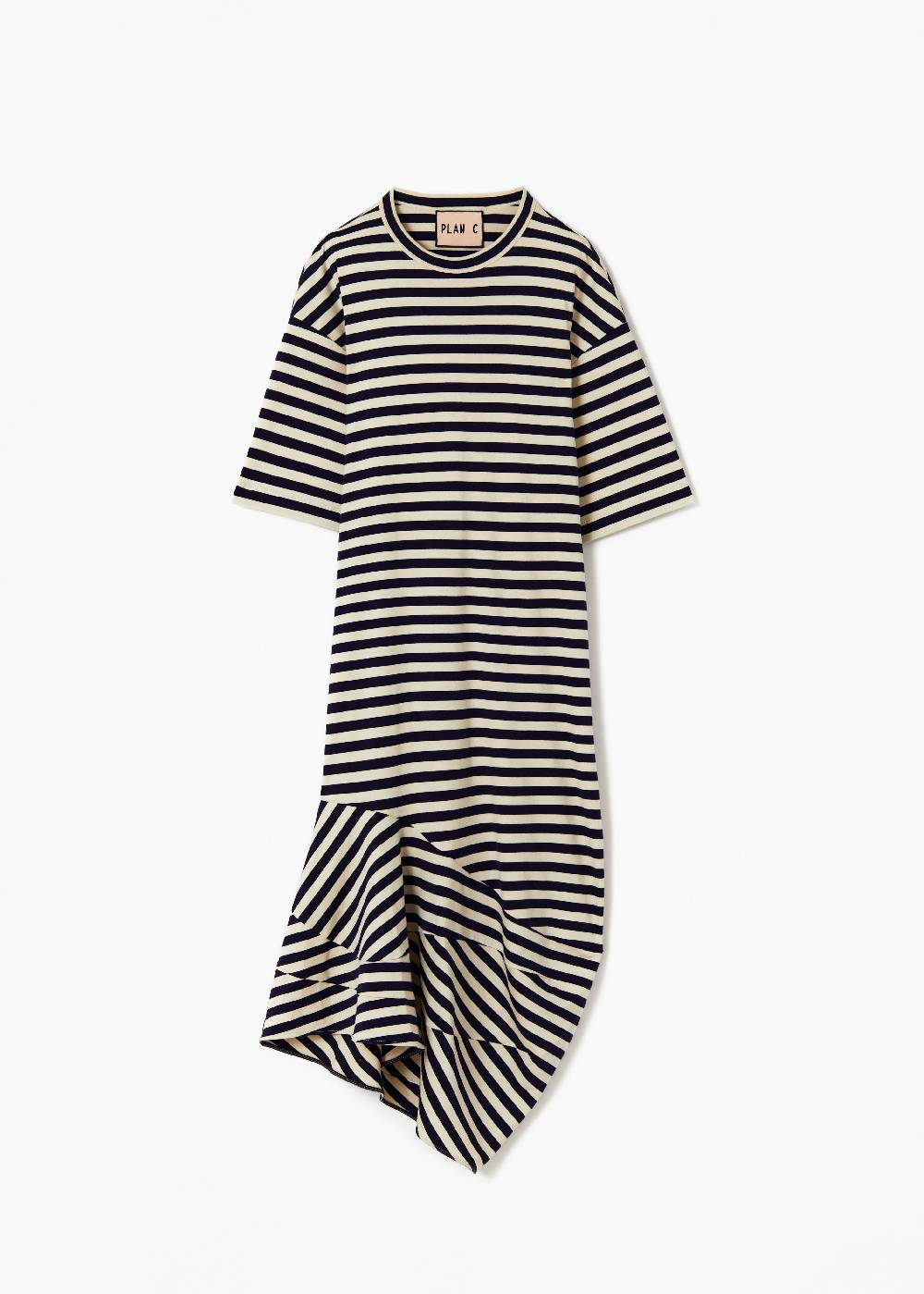 Plan C ABITO MIDI IN JERSEY A RIGHE