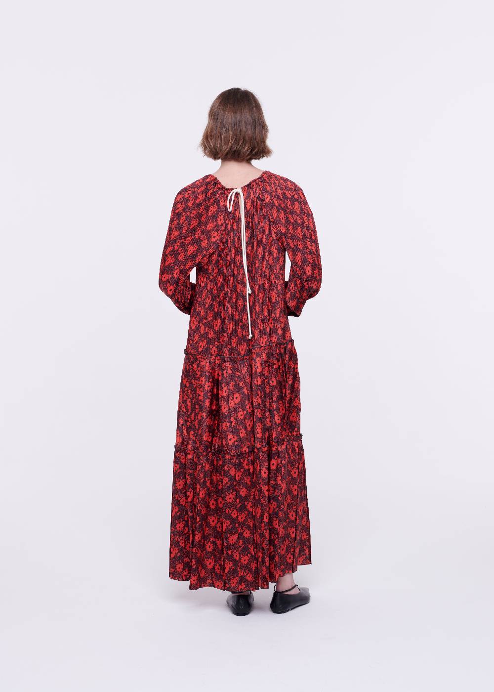 Plan C ABITO MIDI PLISSETTATO CON STAMPA FLOREAE