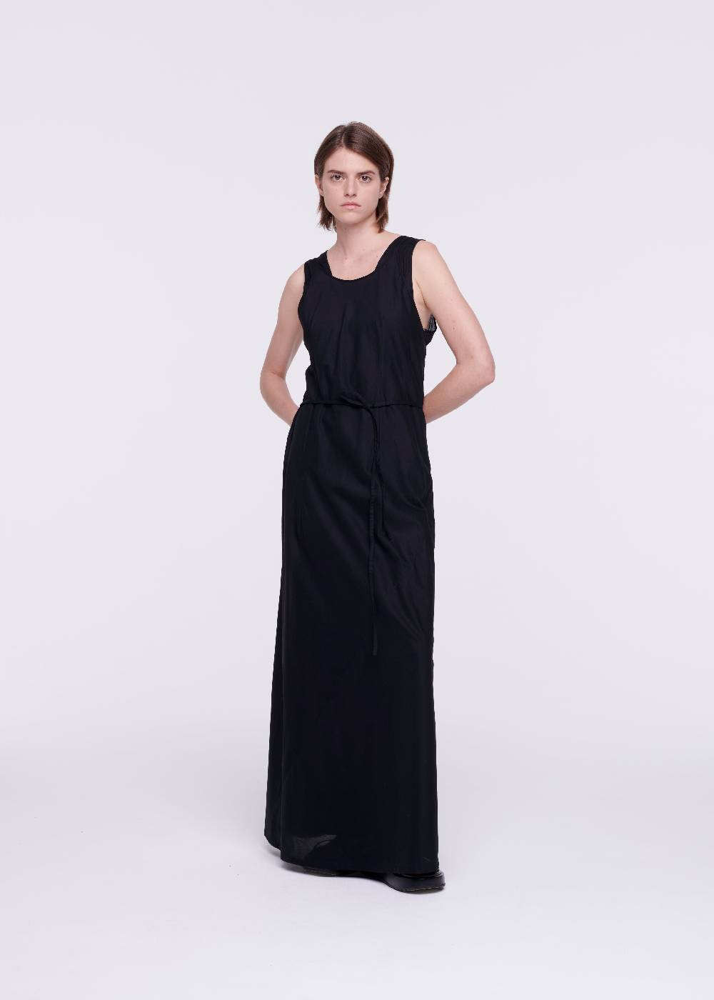 Plan C ABITO NERO A DOPPIO STRATO IN COTONE