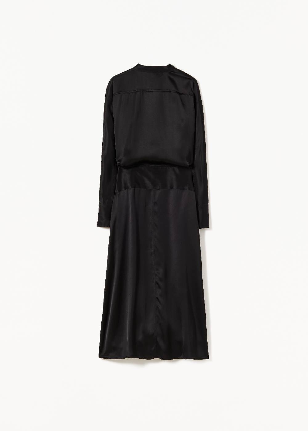 Plan C ABITO NERO IN RASO ALLACCIATO IN VITA