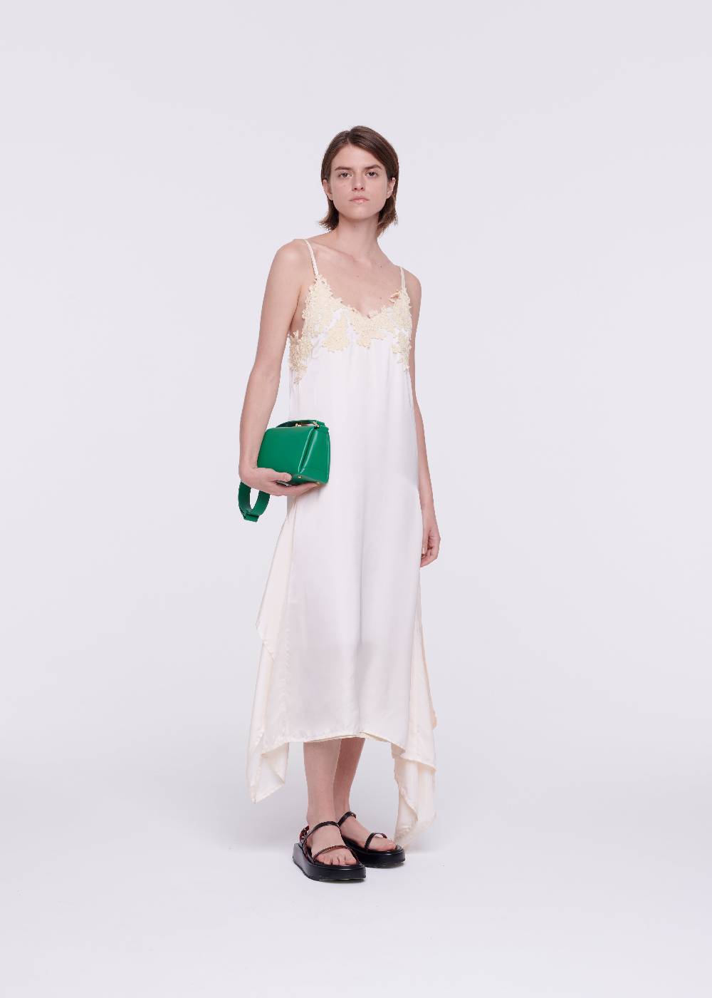 Plan C ABITO SOTTOVESTE IN RASO CON PIZZO