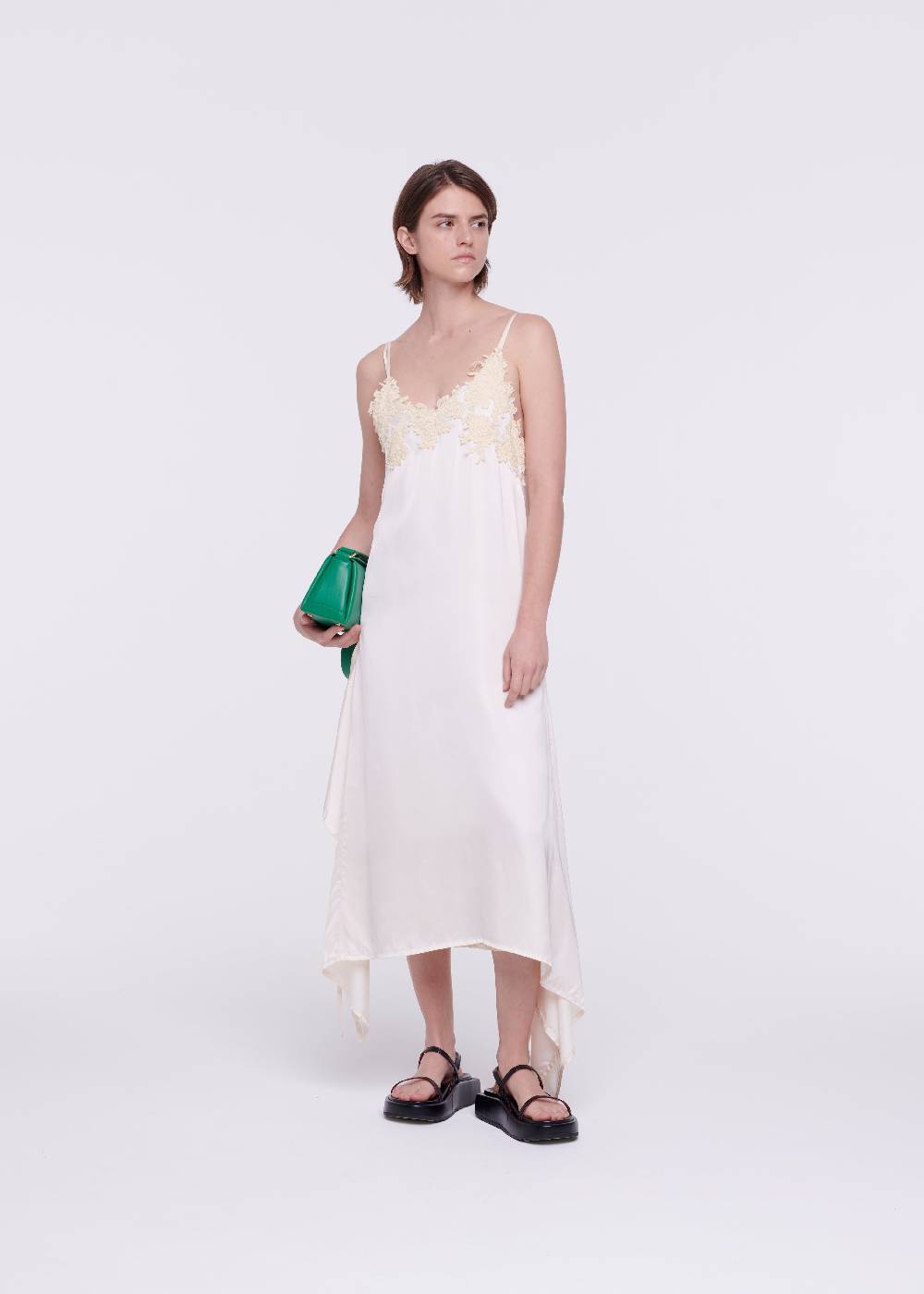 Plan C ABITO SOTTOVESTE IN RASO CON PIZZO