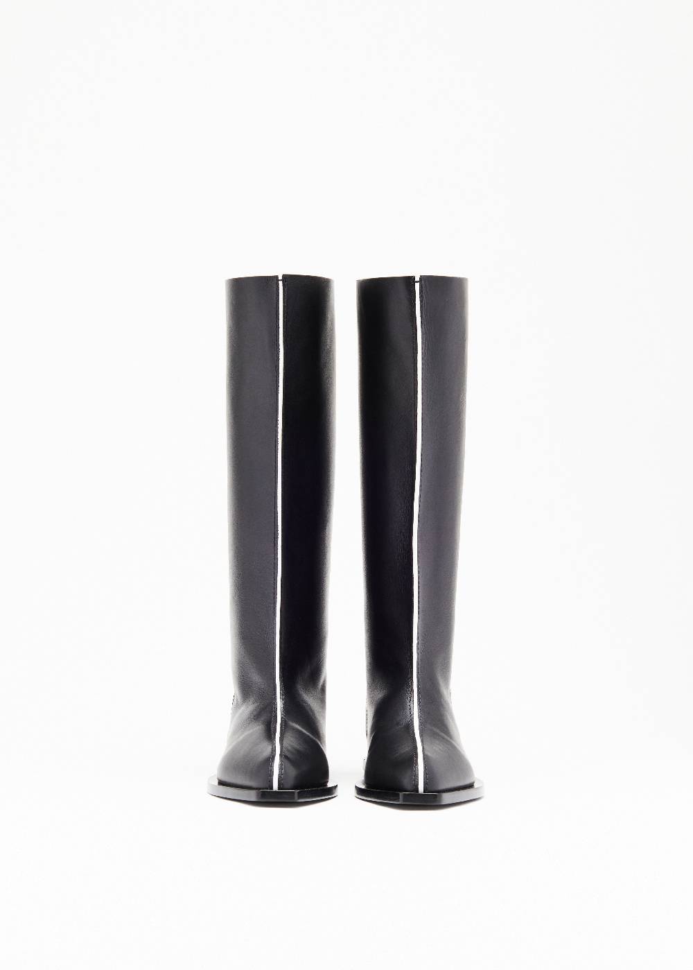 Plan C BLACK LEATHER HIGH BOOTS