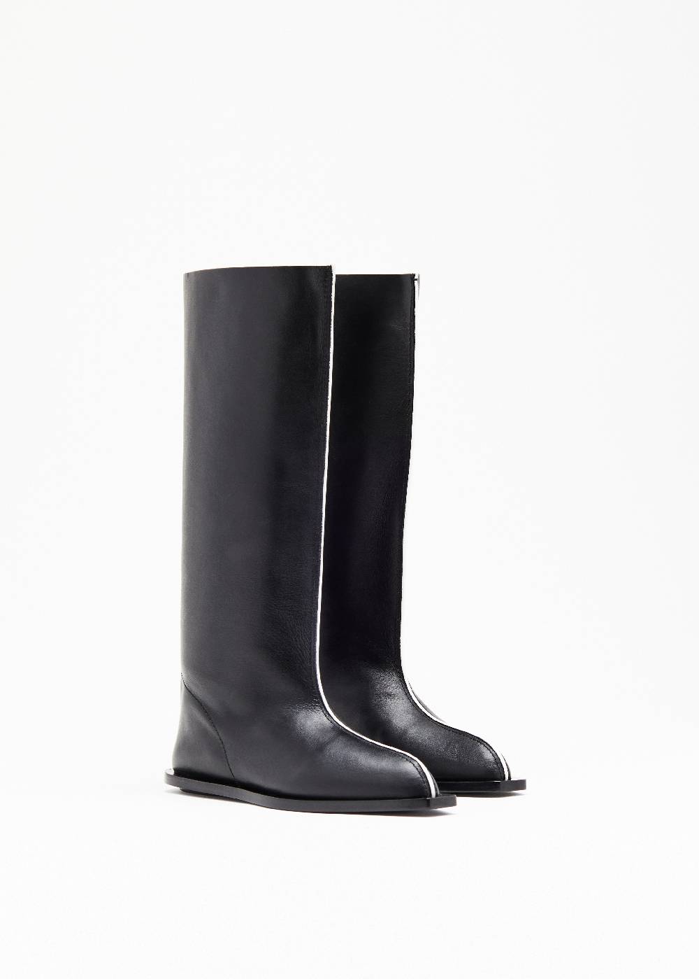 Plan C BLACK LEATHER HIGH BOOTS