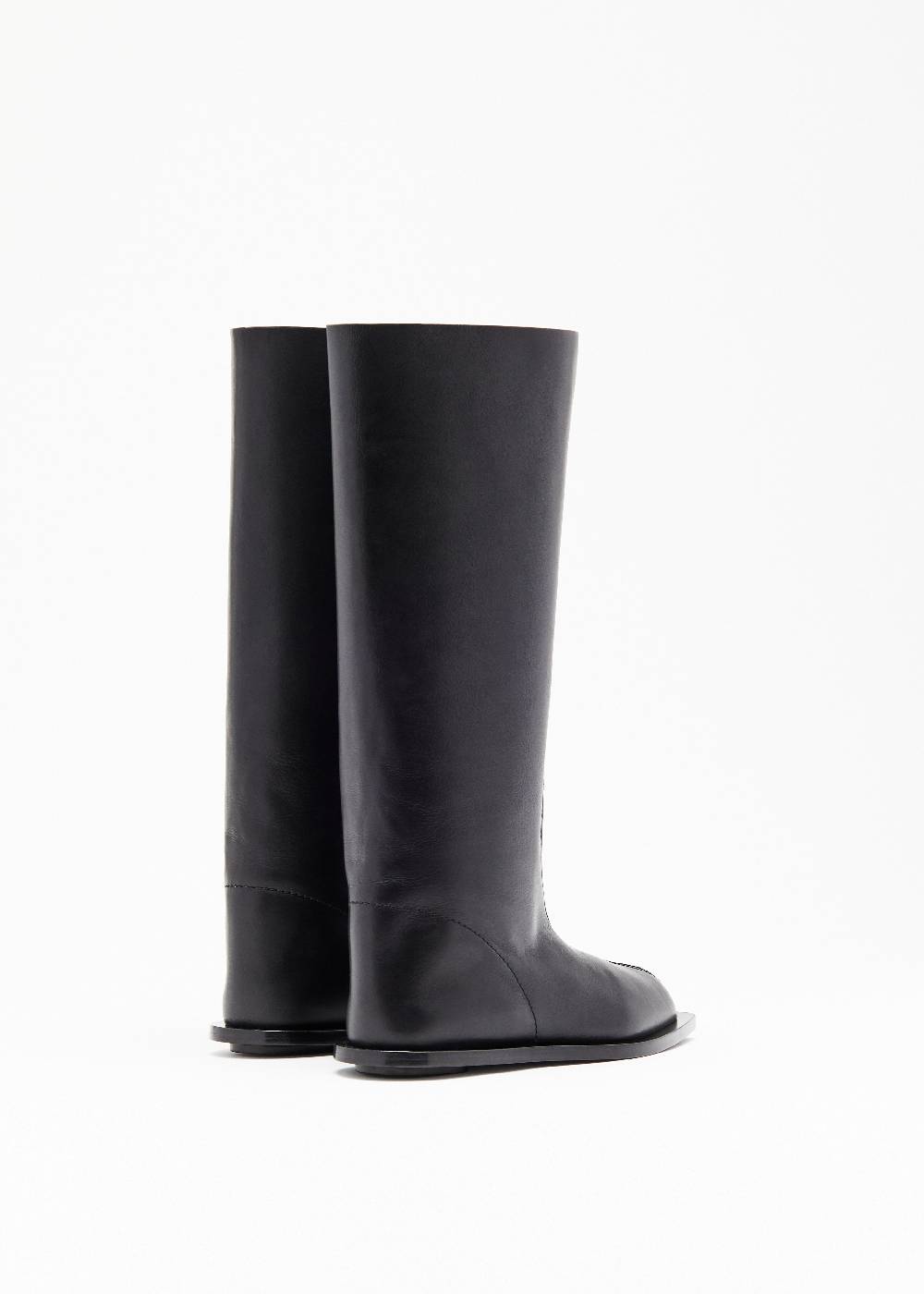 Plan C BLACK LEATHER HIGH BOOTS