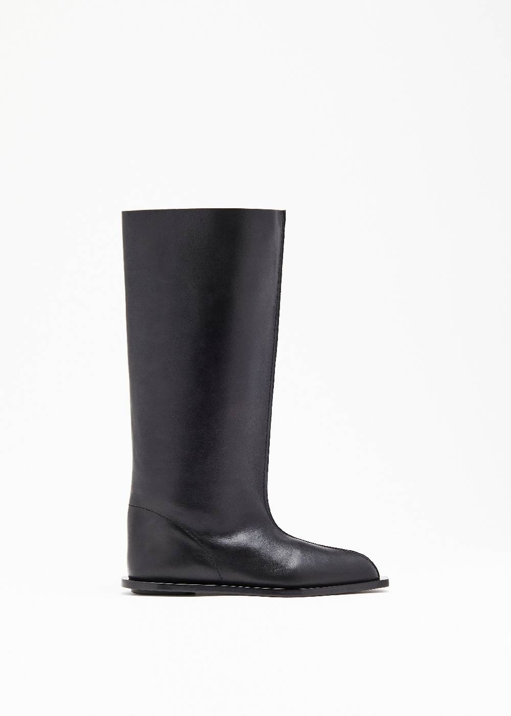 Plan C BLACK LEATHER HIGH BOOTS