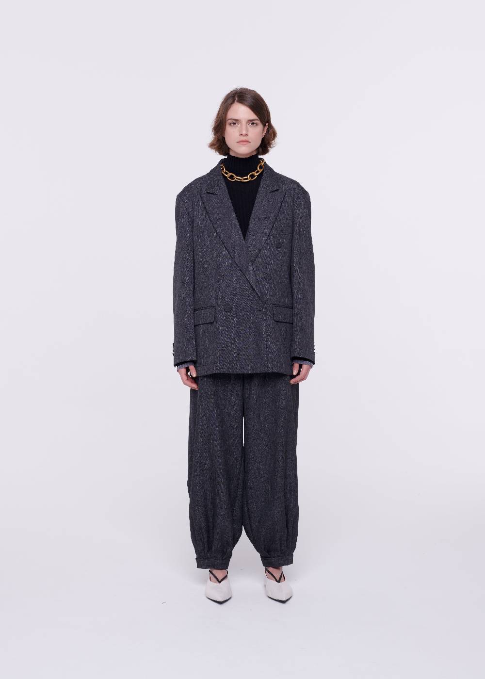 Plan C BLAZER DOPPIOPETTO GRIGIO SCURO