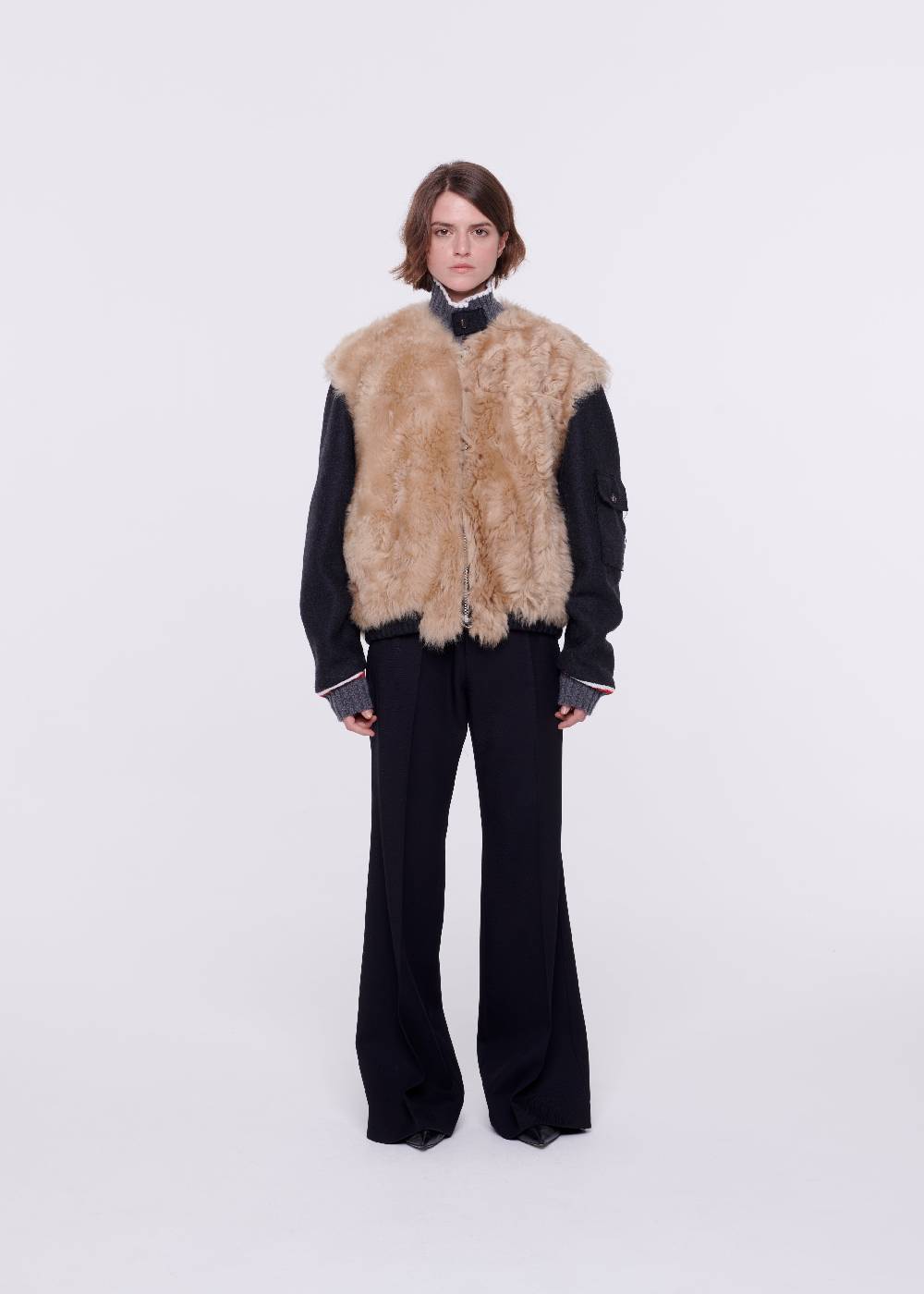 Plan C BOMBER IN MONTONE E LANA