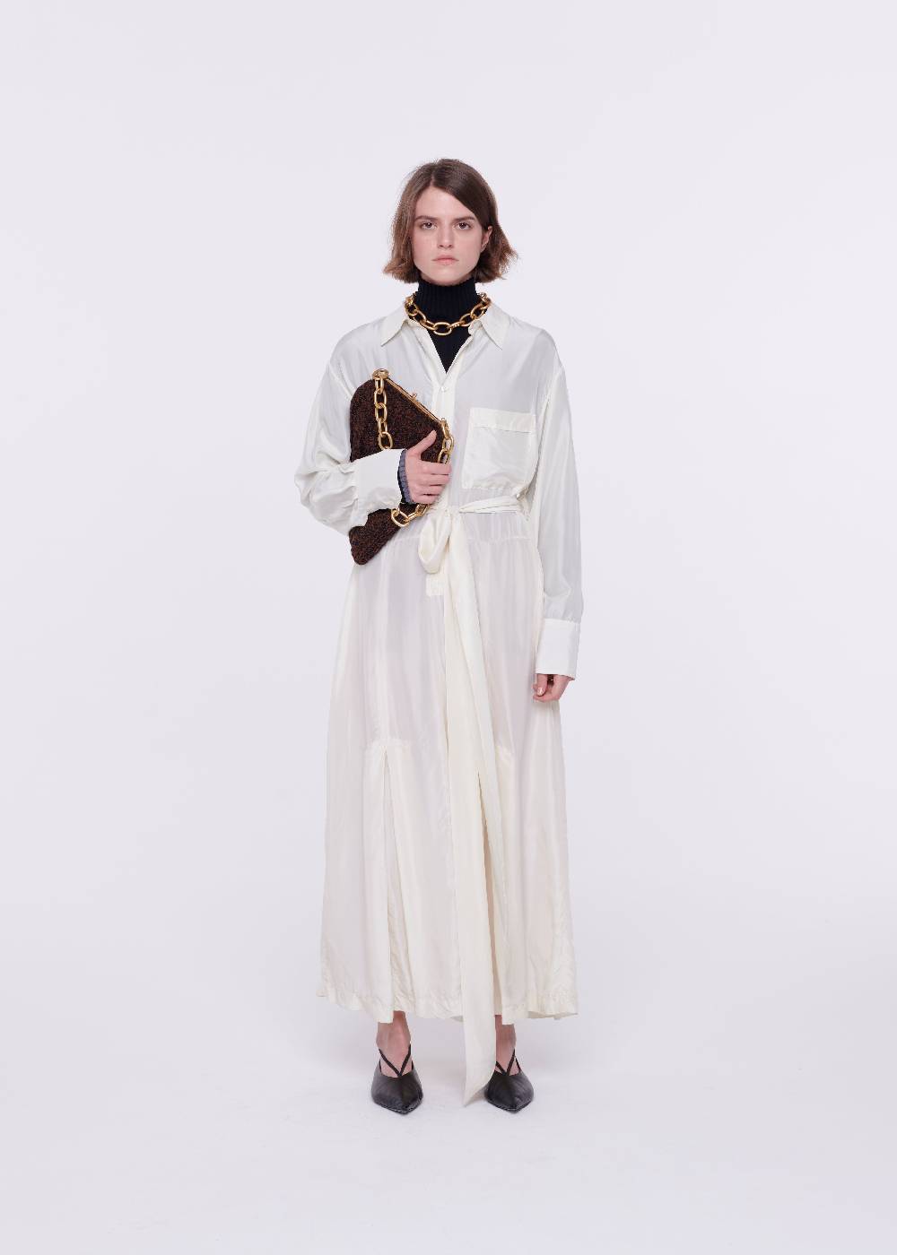 Plan C BORSA IN MAGLIA MARRONE MELANGE