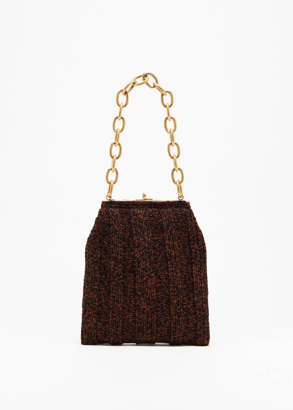 Plan C BORSA IN MAGLIA MARRONE MELANGE