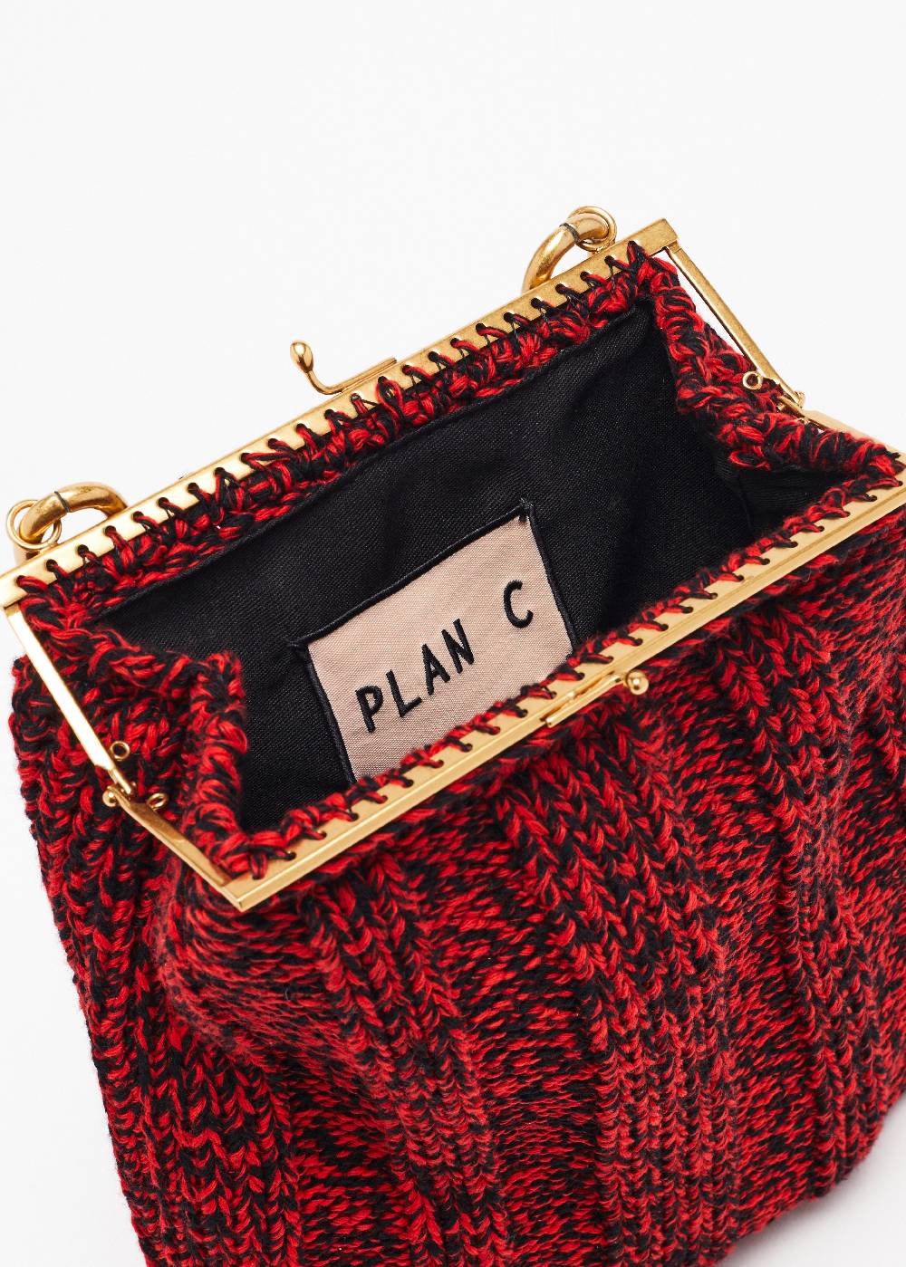 Plan C BORSA IN MAGLIA ROSSO MELANGE