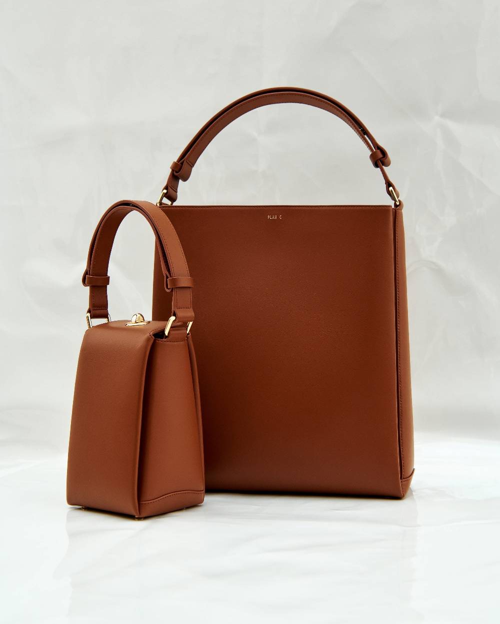 Plan C BORSA TOTE FOLDED TABACCO