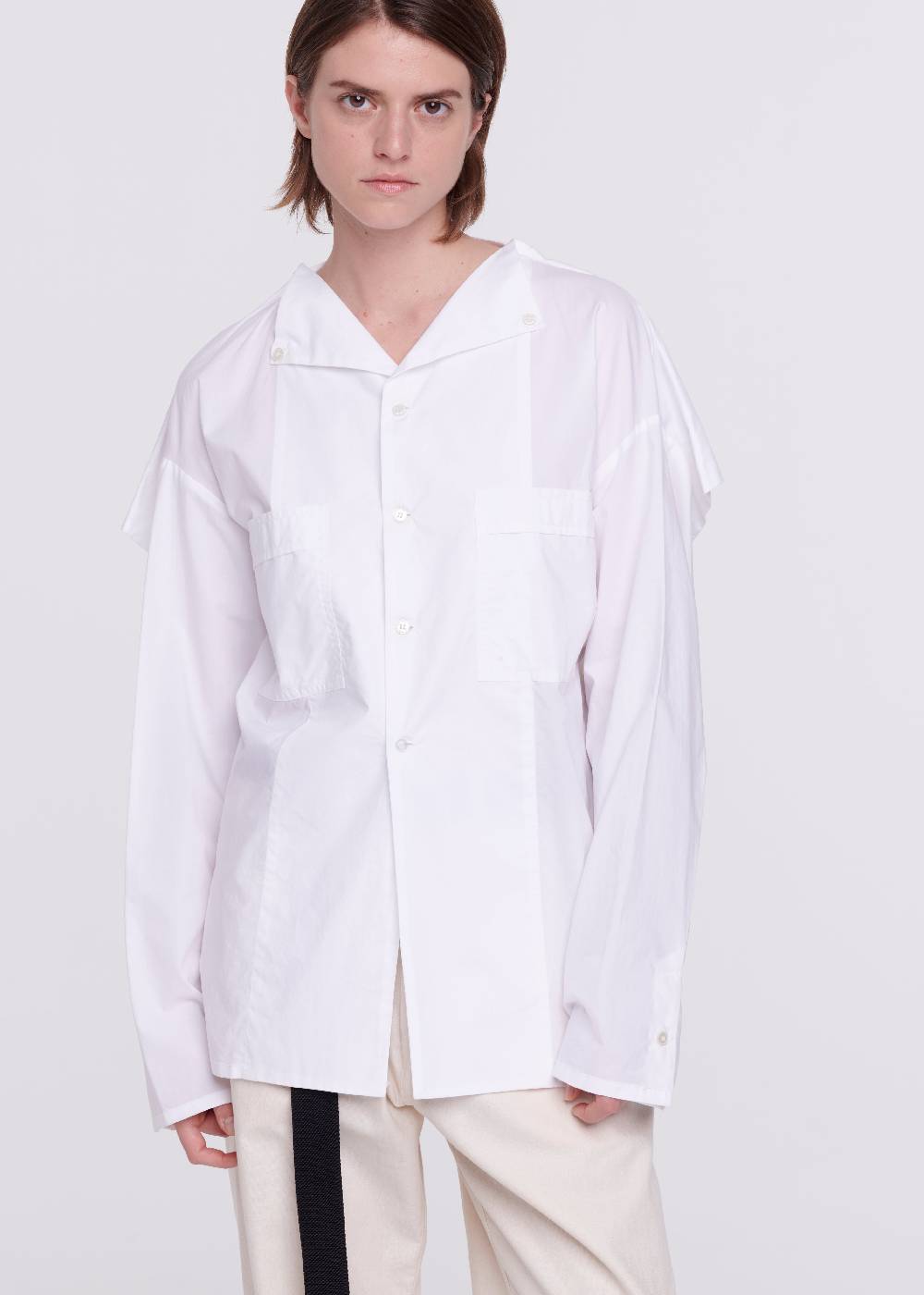 Plan C CAMICIA BIANCA CON STRUTTURA QUADRATA