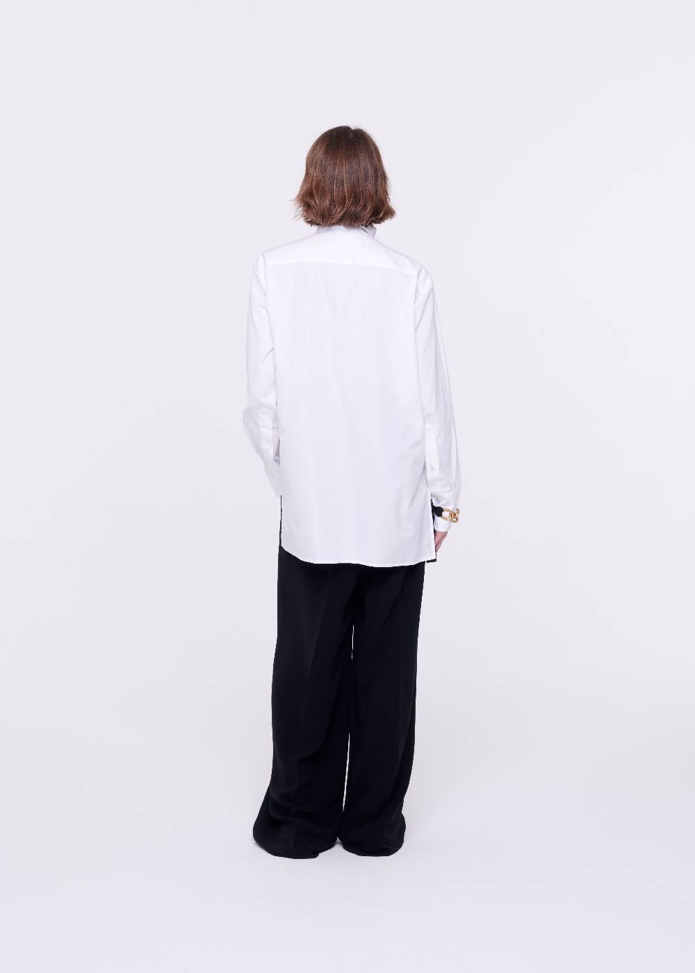 Plan C CAMICIA BIANCA DI COTONE CON FOULARD