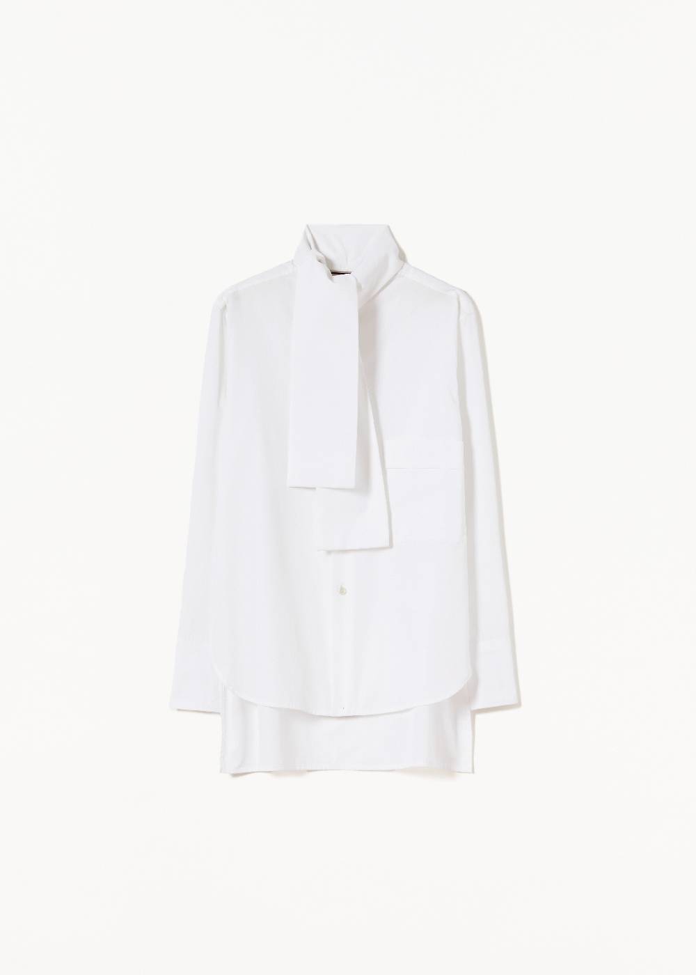 Plan C CAMICIA BIANCA DI COTONE CON FOULARD