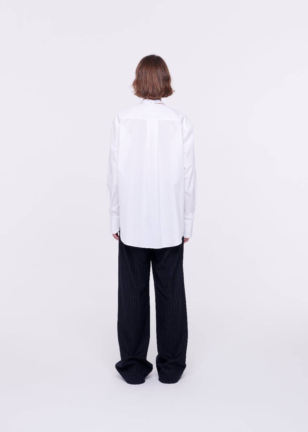 Plan C CAMICIA BIANCA DI COTONE CON PAPILLON