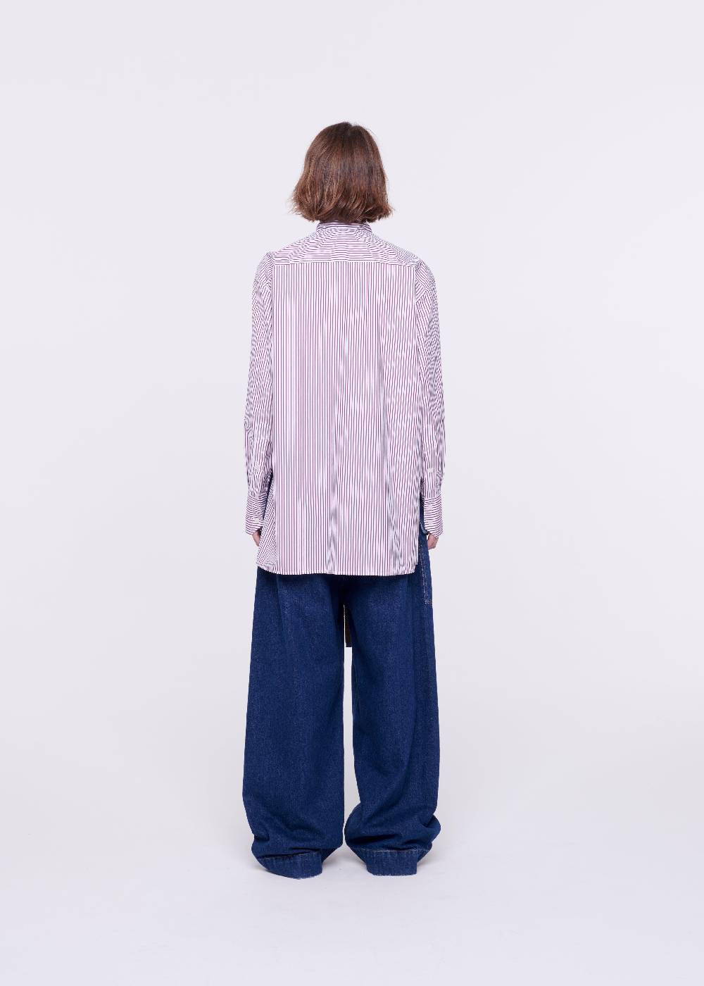 Plan C CAMICIA DI COTONE A RIGHE CON FOULARD