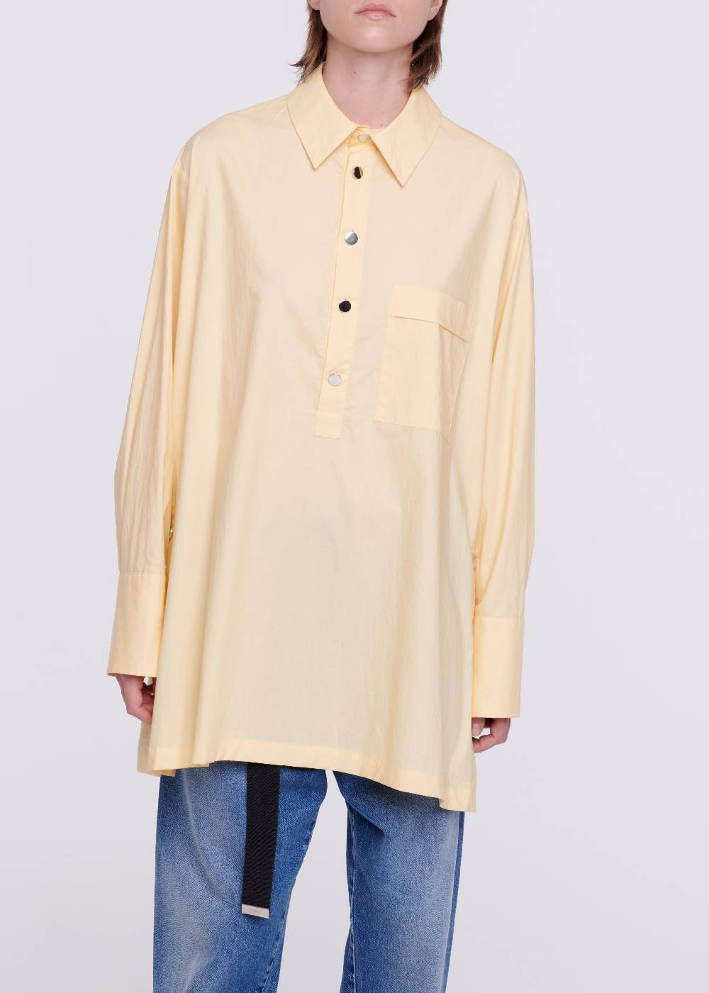 Plan C CAMICIA IN COTONE COLOR ZABAIONE