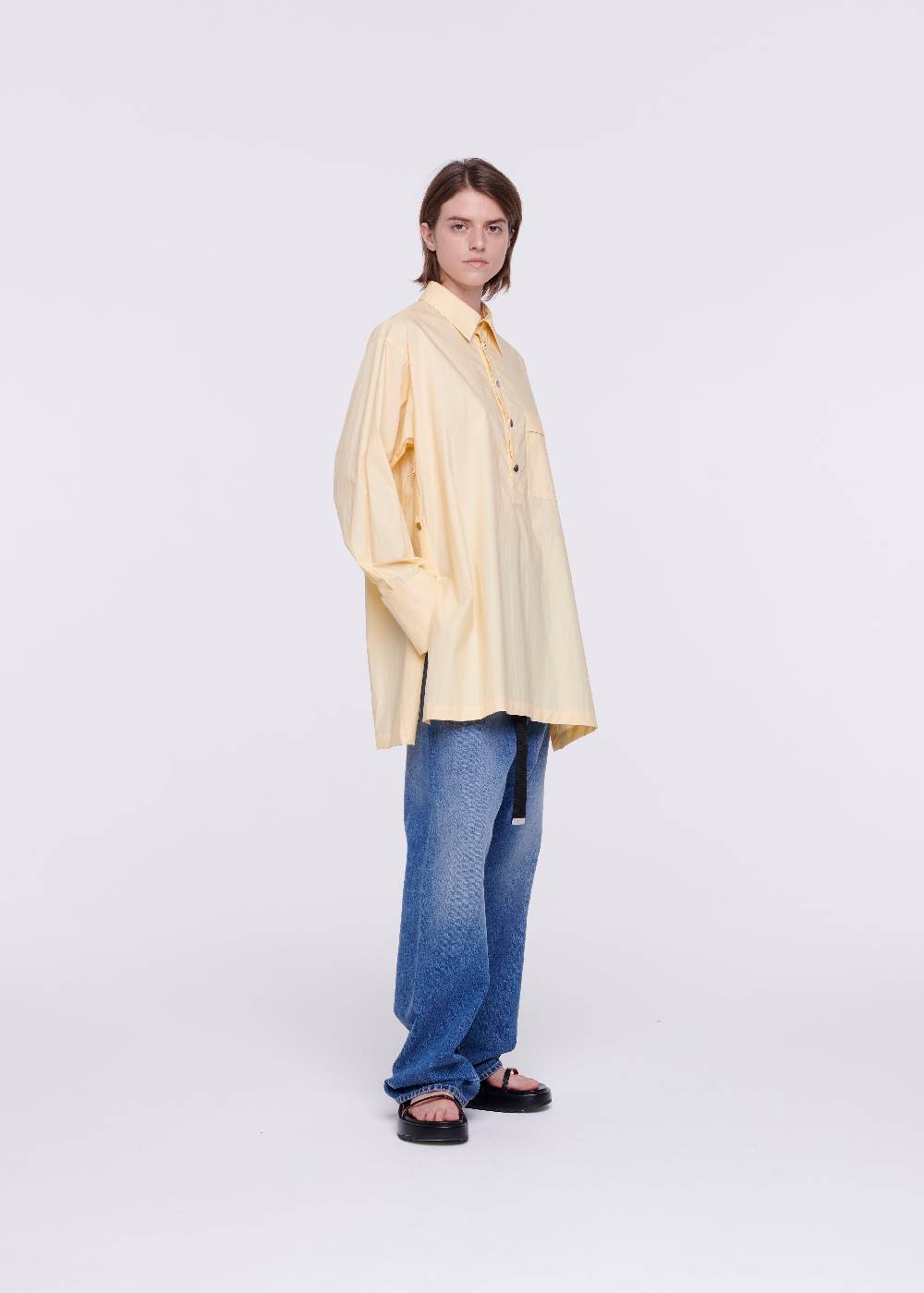 Plan C CAMICIA IN COTONE COLOR ZABAIONE