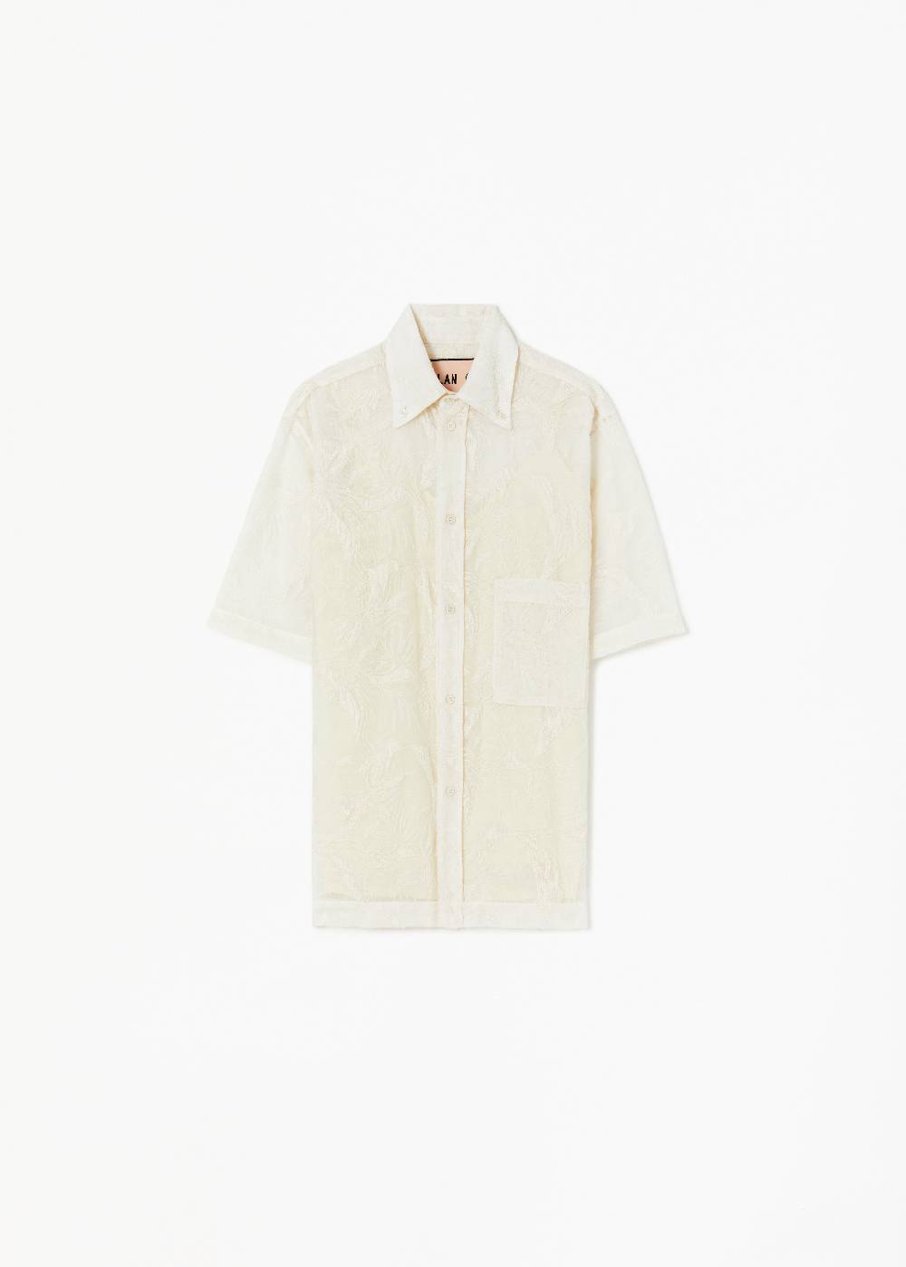 Plan C CAMICIA IN COTONE RICAMATA A FIORI