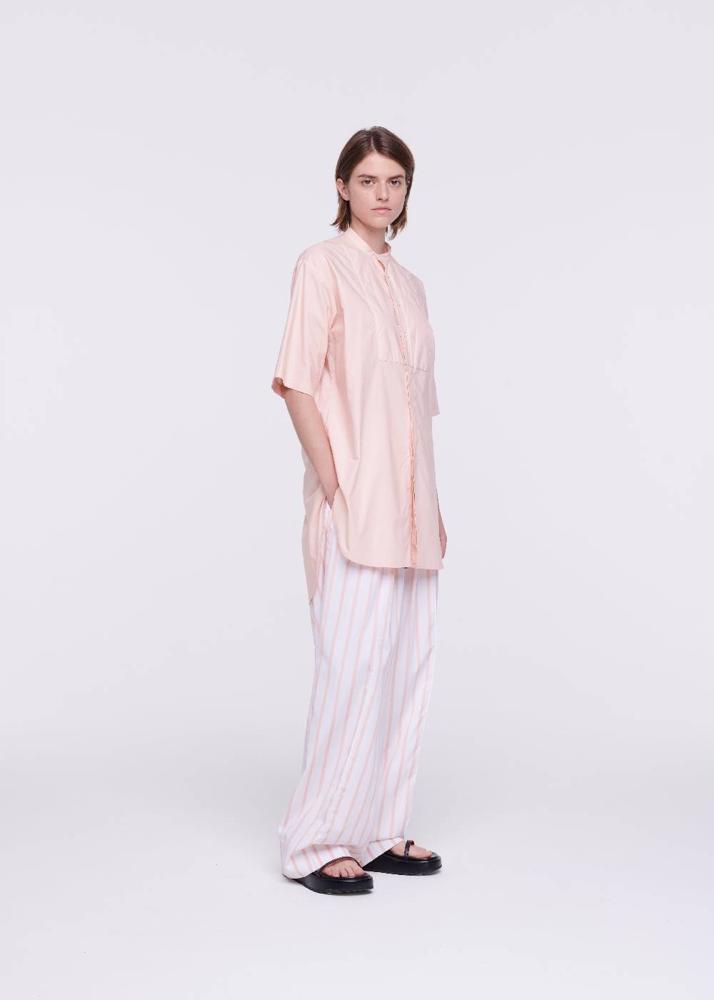 Plan C CAMICIA IN POPELINE IN COTONE ROSA