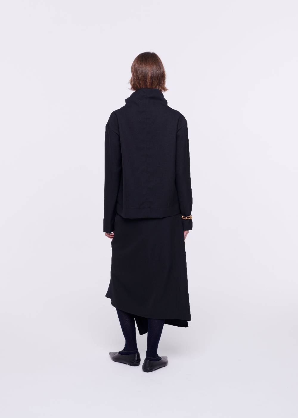 Plan C CAMICIA NERA IN LANA CON CERNIERA